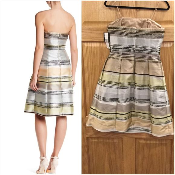 Carmen Marc Valvo Pleat Cocktail Dress - Picture 2 of 12